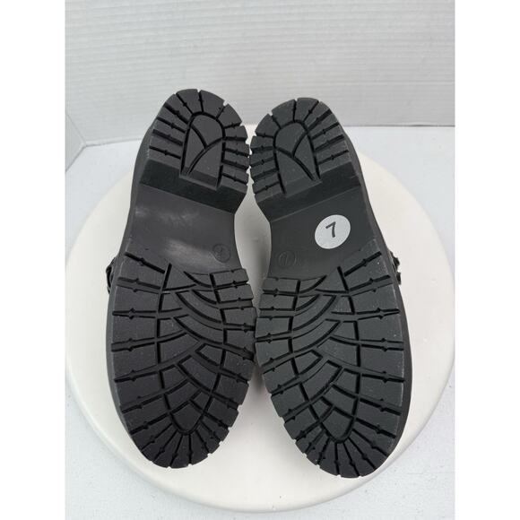 Report Hayden Womens Size 7 Black Chunky Chain Studded Loafers Faux Leather - Picture 11 of 12